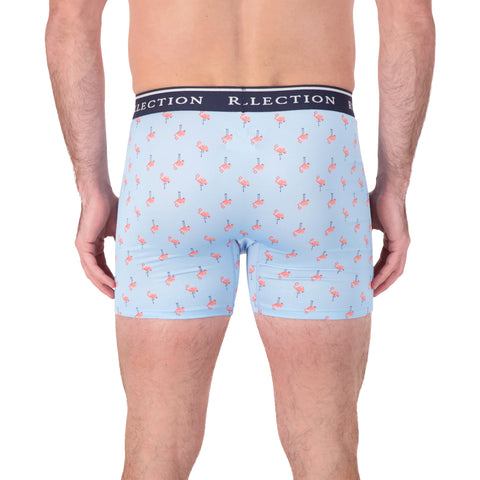 Two Pack Boxer Underwear in Flamingo Print & Light Blue – Report Collection